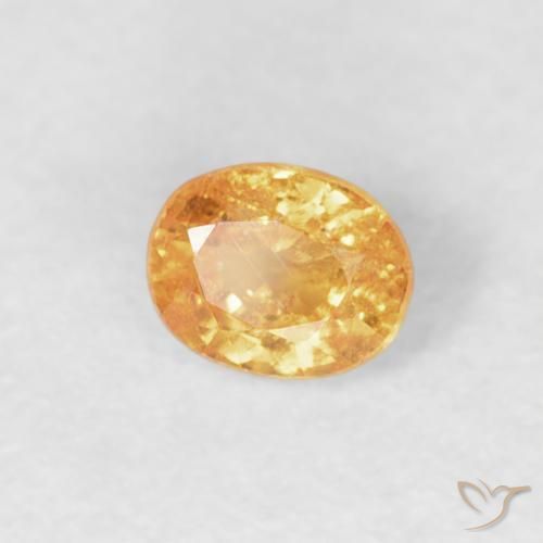 0.27 ct Golden Spessartite Garnet Stone, Natural Spessartite Garnet in Oval Facet Shape for Sale