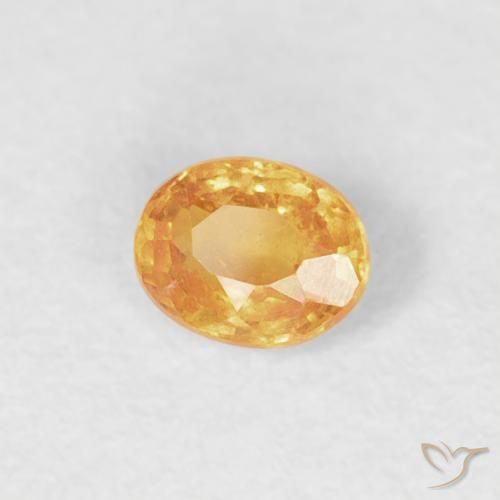 0.20 ct Golden Spessartite Garnet Stone, Natural Spessartite Garnet in Oval Facet Shape for Sale