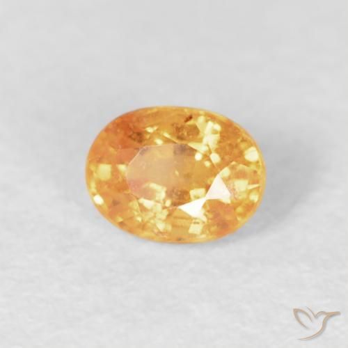 0.29 ct Golden Spessartite Garnet Stone, Natural Spessartite Garnet in Oval Facet Shape for Sale