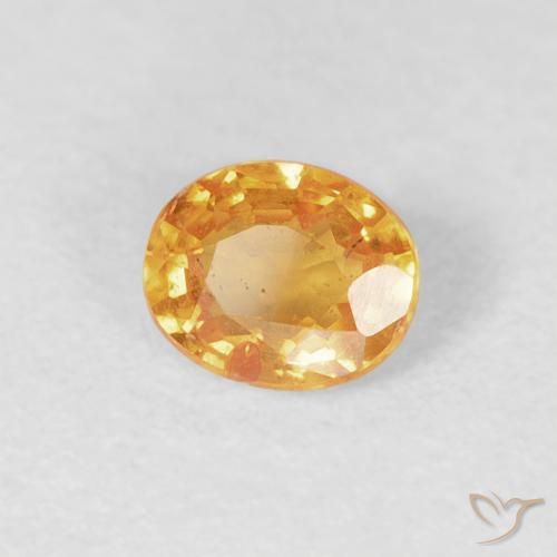 0.43 ct Golden Spessartite Garnet Stone, Natural Spessartite Garnet in Oval Facet Shape for Sale
