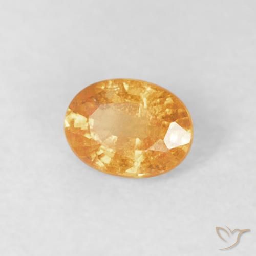 0.26 ct Golden Spessartite Garnet Stone, Natural Spessartite Garnet in Oval Facet Shape for Sale