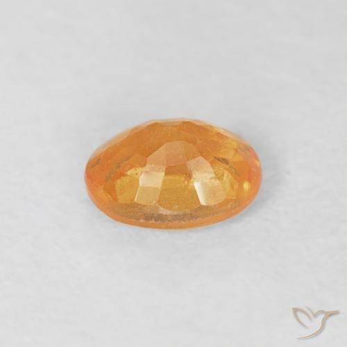 Spessartite Garnet Gemstone in 4.1 x 3.1 mm Size for Sale, Spessartite Garnet Stone in Medium Orange Color