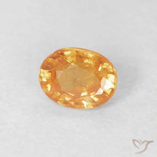 0.20 ct Golden Spessartite Garnet Stone, Natural Spessartite Garnet in Oval Facet Shape for Sale