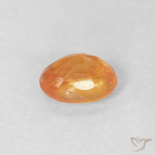 Spessartite Garnet Gemstone in 4.1 x 3.1 mm Size for Sale, Spessartite Garnet Stone in Medium Orange Color