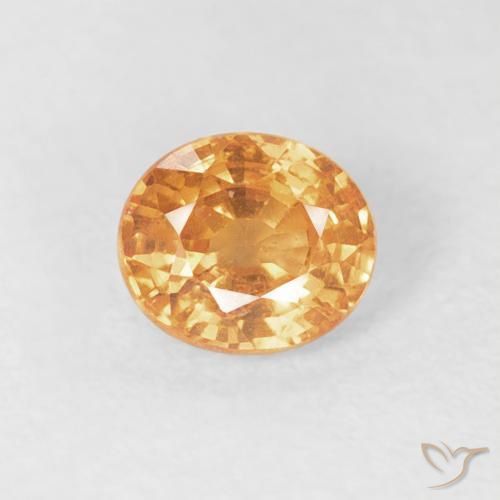 0.56 ct Orange Spessartite Garnet Gemstone, Spessartite Garnet Gem in Oval Facet Shape for Sale.