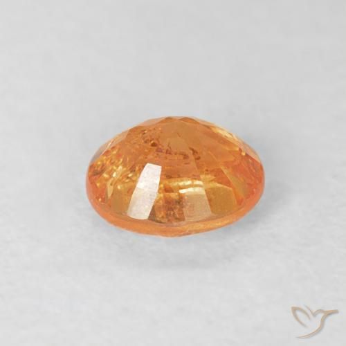 Spessartite Garnet Gemstone in 4.9 x 4.2 mm Size for Sale, Spessartite Garnet Stone in Medium Orange Color
