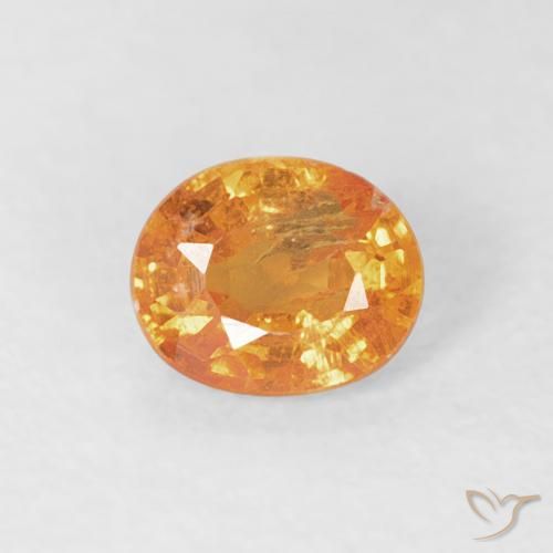 0.50ct Natural Medium Orange Spessartite Garnet, Oval, VS-SI