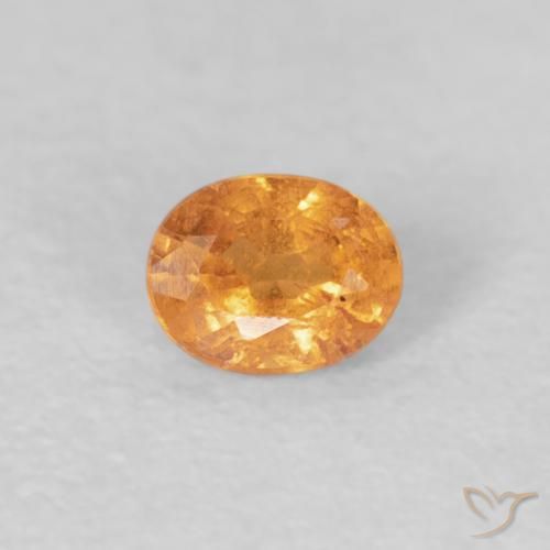 0.25 ct Orange Spessartite Garnet Stone, Natural Spessartite Garnet in Oval Facet Shape for Sale