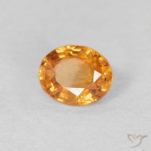 0.45 ct Orange Spessartite Garnet Stone, Natural Spessartite Garnet in Oval Facet Shape for Sale