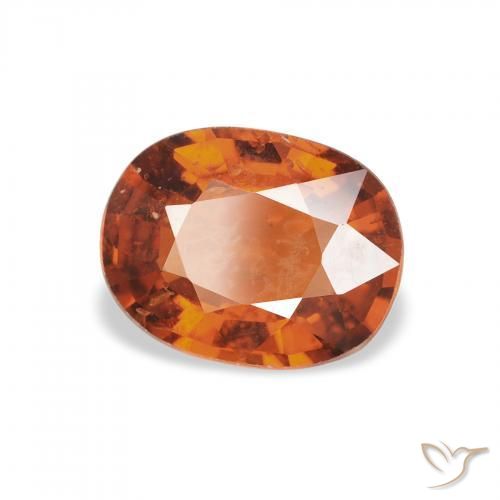 1.44 ct Orange Spessartite Garnet Stone, Natural Spessartite Garnet in Oval Facet Shape for Sale