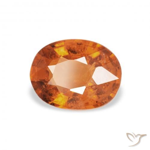 1.04 ct Orange Spessartite Garnet Stone, Natural Spessartite Garnet in Oval Facet Shape for Sale