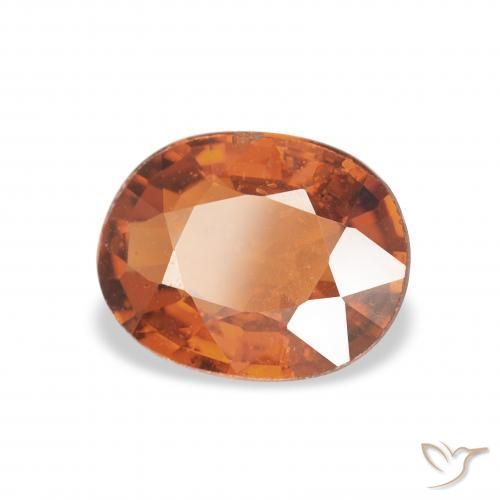 1.25 ct Orange Spessartite Garnet Stone, Natural Spessartite Garnet in Oval Facet Shape for Sale