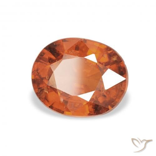 1.28 ct Orange Spessartite Garnet Stone, Natural Spessartite Garnet in Oval Facet Shape for Sale