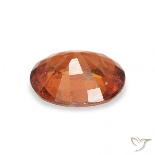 Spessartite Garnet Gemstone in 7.5 x 6.1 mm Size for Sale, Spessartite Garnet Stone in Medium Dark-Orange Color