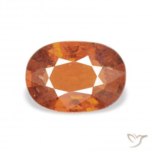 1.34ct Natural Medium Dark-Orange Spessartite Garnet, Oval, VS-SI