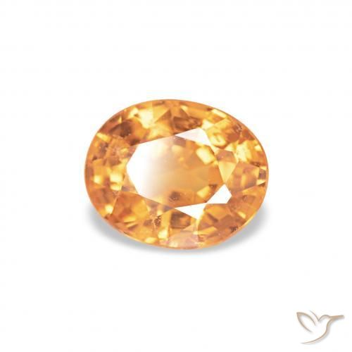 0.58 ct Golden Spessartite Garnet Stone, Natural Spessartite Garnet in Oval Facet Shape for Sale