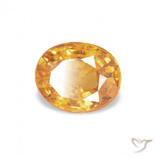 0.58 ct Golden Spessartite Garnet Stone, Natural Spessartite Garnet in Oval Facet Shape for Sale