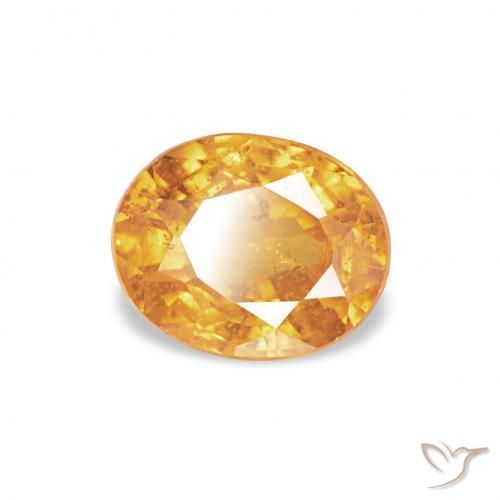 0.61 ct Golden Spessartite Garnet Stone, Natural Spessartite Garnet in Oval Facet Shape for Sale