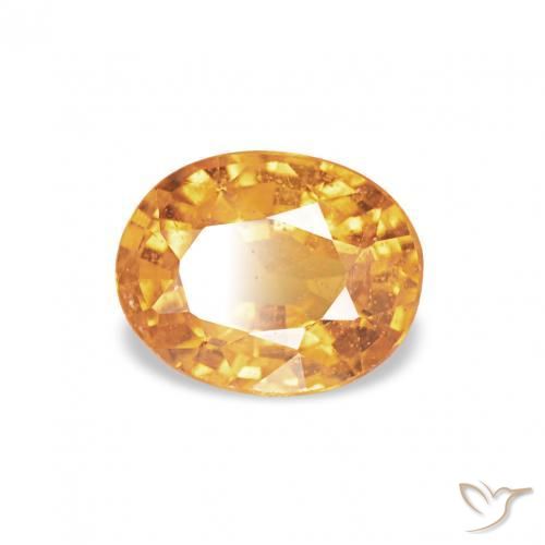 0.52 ct Golden Spessartite Garnet Stone, Natural Spessartite Garnet in Oval Facet Shape for Sale