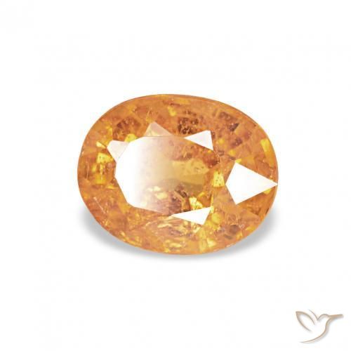 0.65 ct Orange Spessartite Garnet Stone, Natural Spessartite Garnet in Oval Facet Shape for Sale