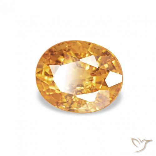 0.56 ct Golden Spessartite Garnet Stone, Natural Spessartite Garnet in Oval Facet Shape for Sale