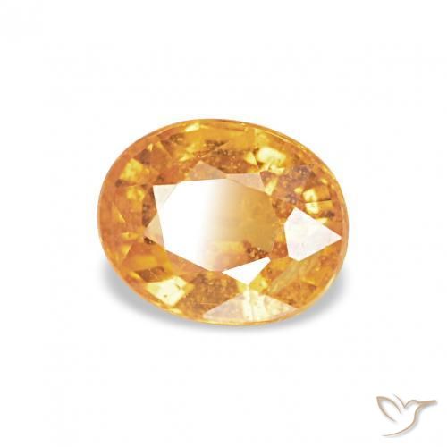 0.60 ct Golden Spessartite Garnet Stone, Natural Spessartite Garnet in Oval Facet Shape for Sale