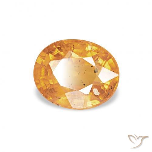 0.60 ct Golden Spessartite Garnet Stone, Natural Spessartite Garnet in Oval Facet Shape for Sale