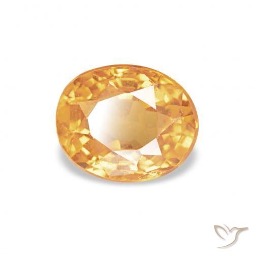 0.61 ct Golden Spessartite Garnet Stone, Natural Spessartite Garnet in Oval Facet Shape for Sale