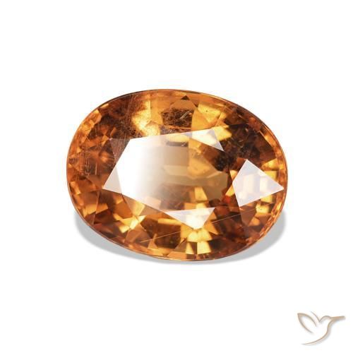 2.07 ct Orange Spessartite Garnet Stone, Natural Spessartite Garnet in Oval Facet Shape for Sale