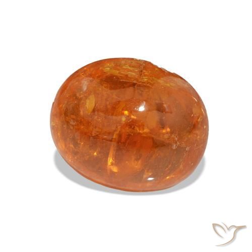 4.80 ct Orange Spessartite Garnet Stone, Natural Spessartite Garnet in Oval Cabochon Shape for Sale