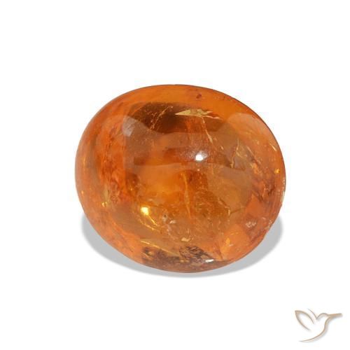 2.95 ct Orange Spessartite Garnet Stone, Natural Spessartite Garnet in Oval Cabochon Shape for Sale