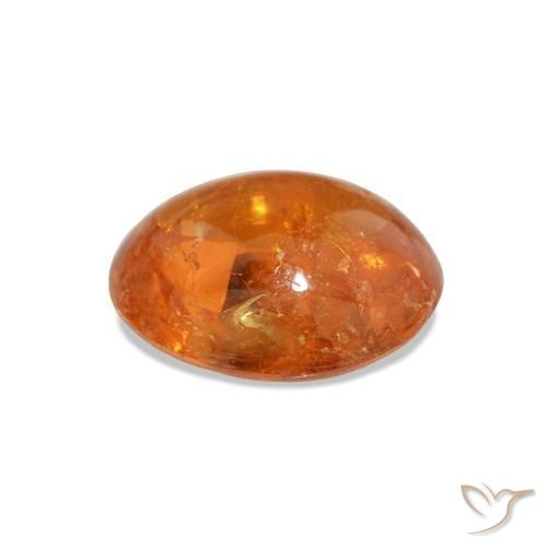Spessartite Garnet Gemstone in 9.1 x 7.9 mm Size for Sale, Spessartite Garnet Stone in Medium Orange Color