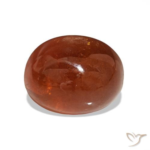 7.77 ct Red Spessartite Garnet Gemstone, Spessartite Garnet Gem in Oval Cabochon Shape for Sale.