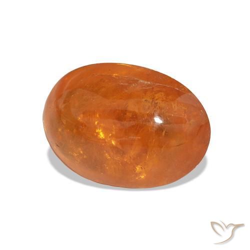 4.98 ct Orange Spessartite Garnet Stone, Natural Spessartite Garnet in Oval Cabochon Shape for Sale