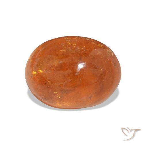 4.40 ct Orange Spessartite Garnet Gemstone, Spessartite Garnet Gem in Oval Cabochon Shape for Sale.