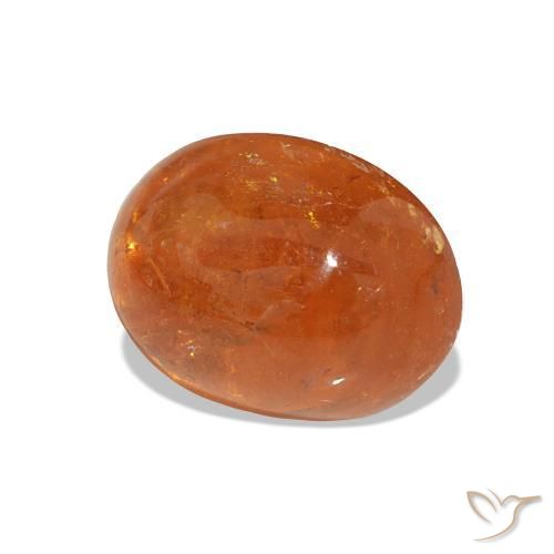 4.40 ct Orange Spessartite Garnet Stone, Natural Spessartite Garnet in Oval Cabochon Shape for Sale