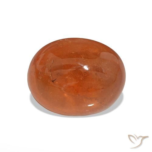 3.88 ct Orange Spessartite Garnet Gemstone, Spessartite Garnet Gem in Oval Cabochon Shape for Sale.