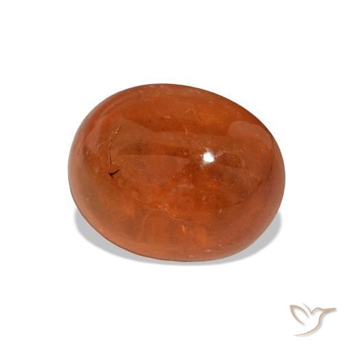 3.88 ct Orange Spessartite Garnet Stone, Natural Spessartite Garnet in Oval Cabochon Shape for Sale