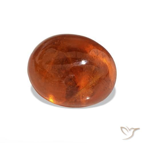 4.81 ct Orange Spessartite Garnet Stone, Natural Spessartite Garnet in Oval Cabochon Shape for Sale