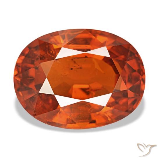 4.65 ct Orange Spessartite Garnet Gemstone, Spessartite Garnet Gem in Oval Facet Shape for Sale.