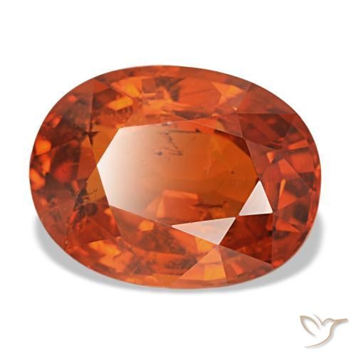 4.65 ct Orange Spessartite Garnet Stone, Natural Spessartite Garnet in Oval Facet Shape for Sale