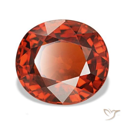 4.35 ct Red Spessartite Garnet Stone, Natural Spessartite Garnet in Oval Facet Shape for Sale