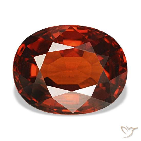 4.66 ct Red Spessartite Garnet Gemstone, Spessartite Garnet Gem in Oval Facet Shape for Sale.