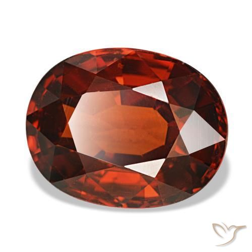 4.66 ct Red Spessartite Garnet Stone, Natural Spessartite Garnet in Oval Facet Shape for Sale