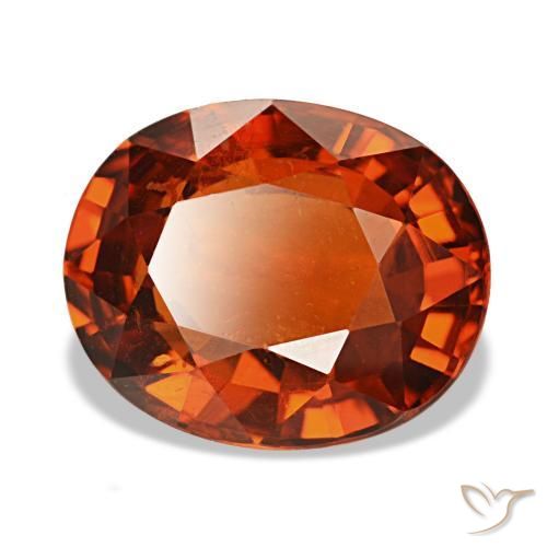 3.55 ct Red Spessartite Garnet Stone, Natural Spessartite Garnet in Oval Facet Shape for Sale