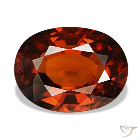 4.00 ct Red Spessartite Garnet Gemstone, Spessartite Garnet Gem in Oval Facet Shape for Sale.