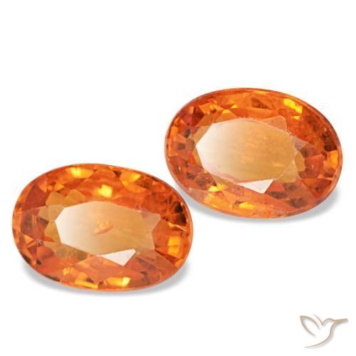 1.43 ctw Orange Spessartite Garnet Stones, Natural Spessartite Garnet in Oval Facet Shape for Sale