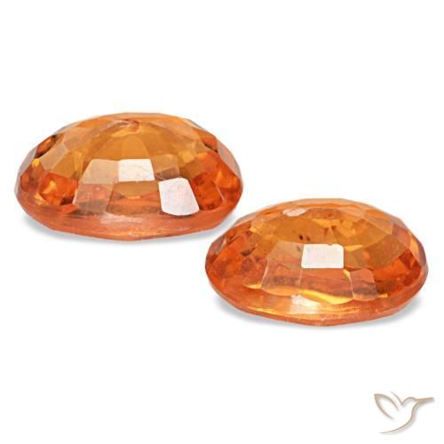 Spessartite Garnet Gemstones in 6 x 4 mm (calibrated) Size for Sale, Spessartite Garnet Stones in Medium Orange Color