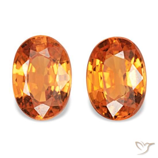 1.13 ctw Orange Spessartite Garnet Gemstones, Spessartite Garnet Gems in Oval Facet Shape for Sale.