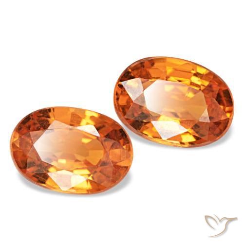 1.13 ctw Orange Spessartite Garnet Stones, Natural Spessartite Garnet in Oval Facet Shape for Sale